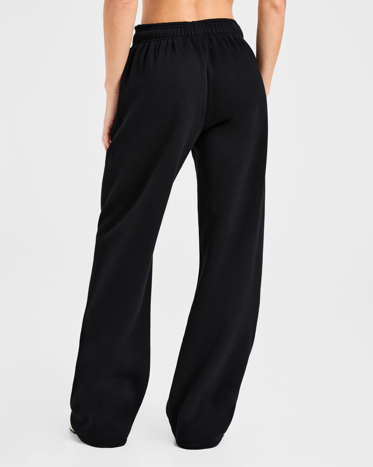 Classic Plush Oversized Straight Leg Joggers - Noir