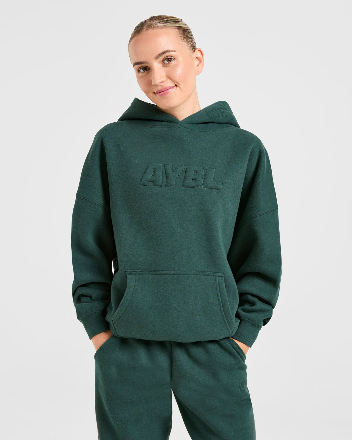 Classic Plush Oversized Hoodie - Pine Vert