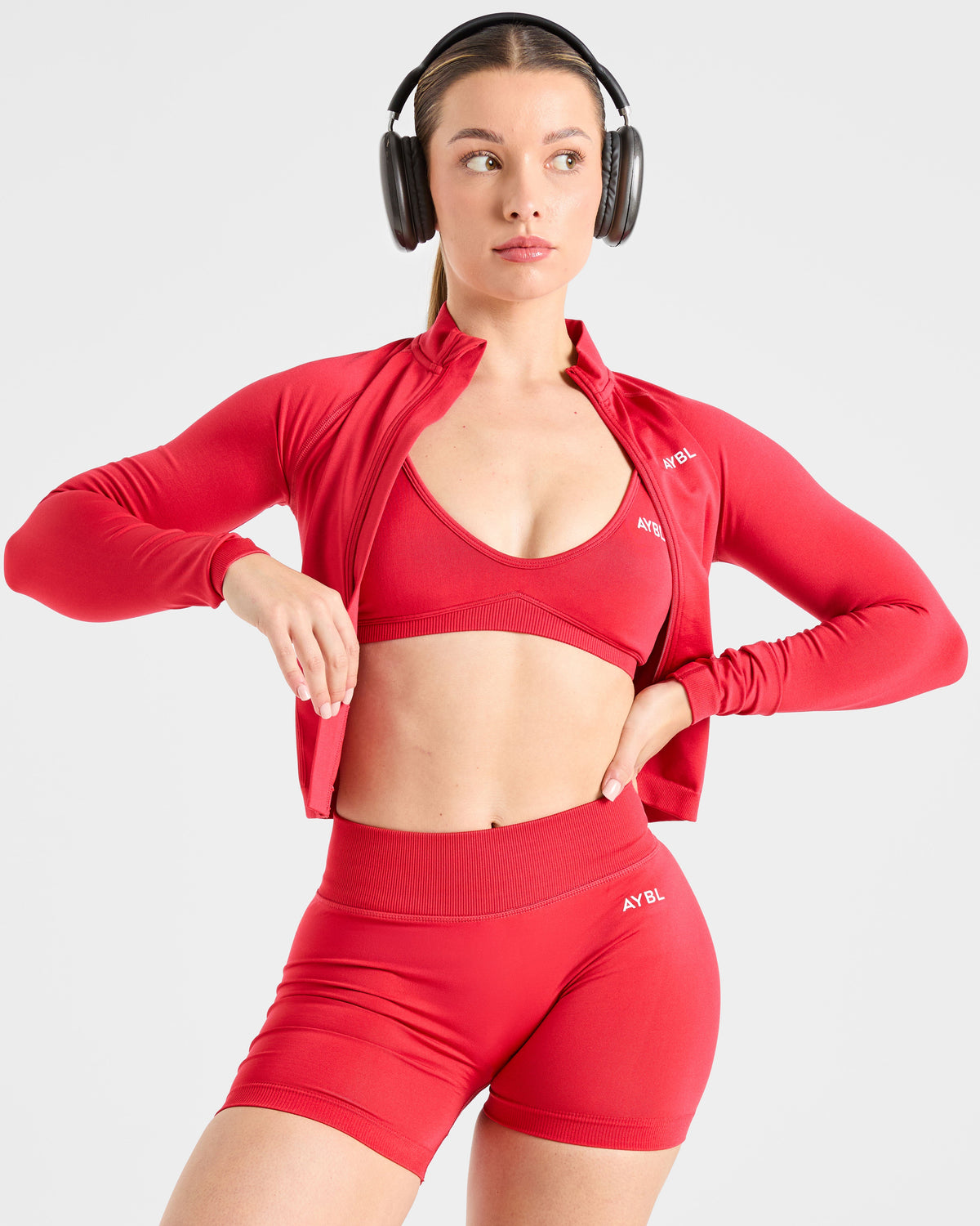 Adapt Seamless Strappy Sports Bra - Salsa Rouge