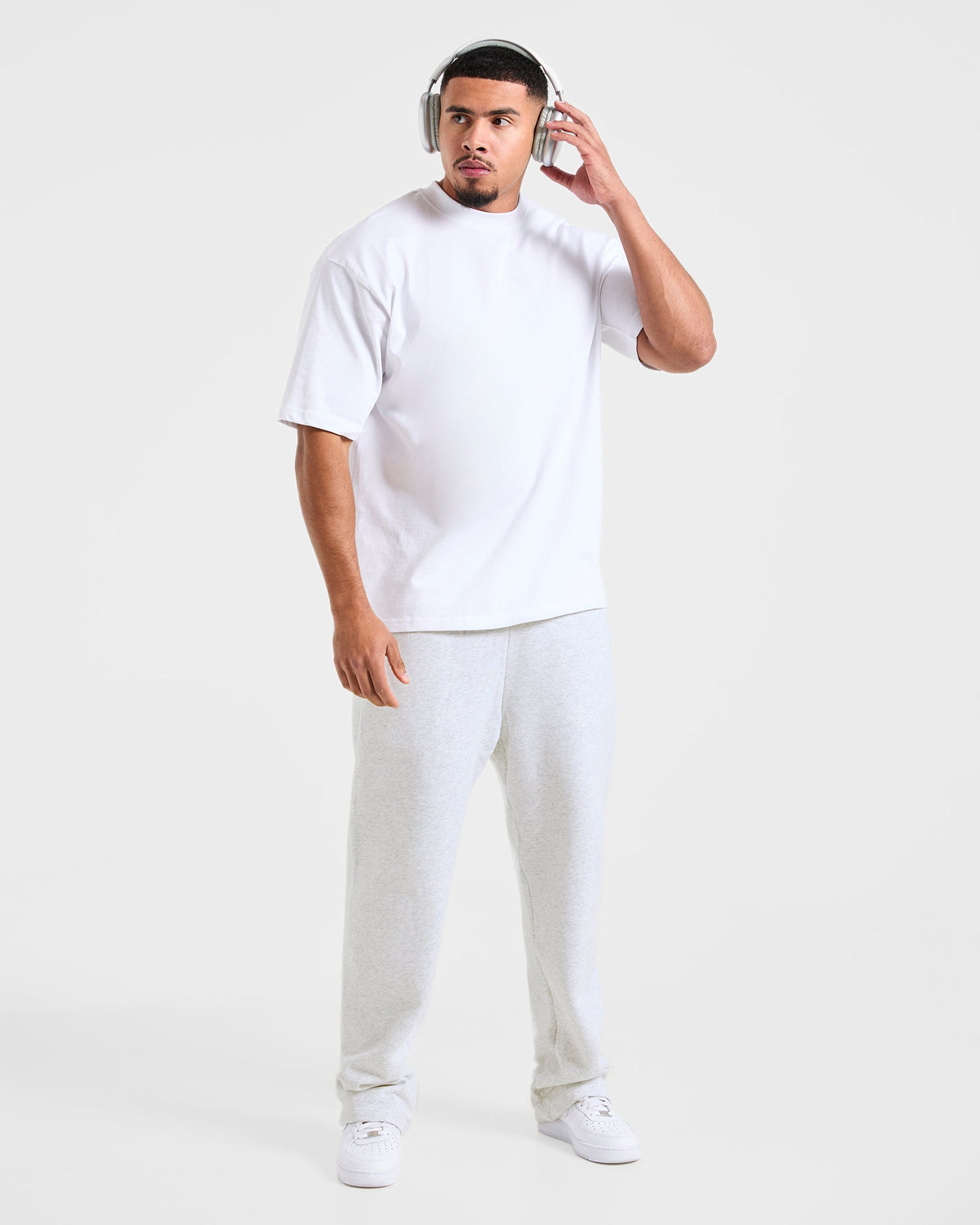 Essential Oversized Straight Leg Joggers - Gris Marl