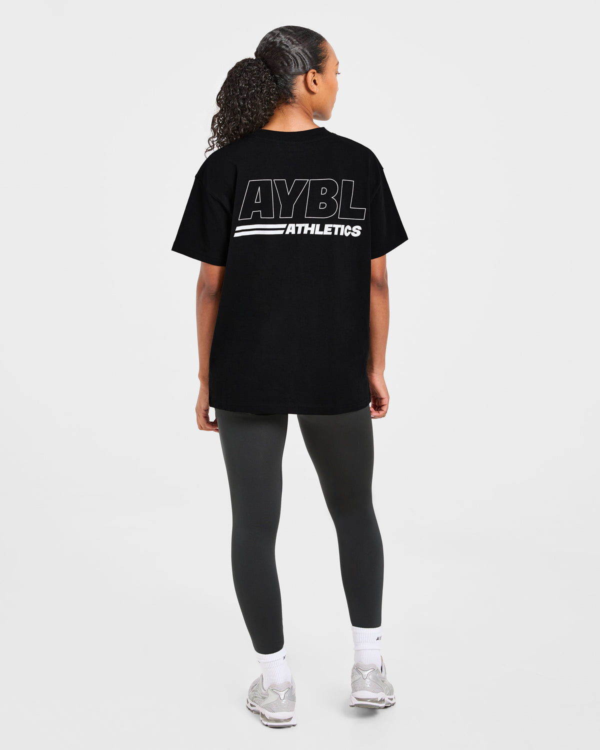 Athletics Track Oversized T Shirt - Noir/Blanc