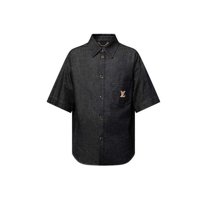 Chemise manches courtes en chambray