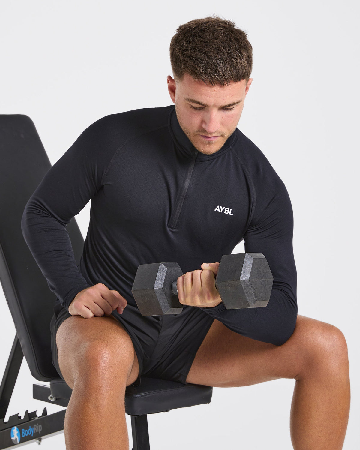 Essential Seamless 1/4 Zip Pullover - Noir