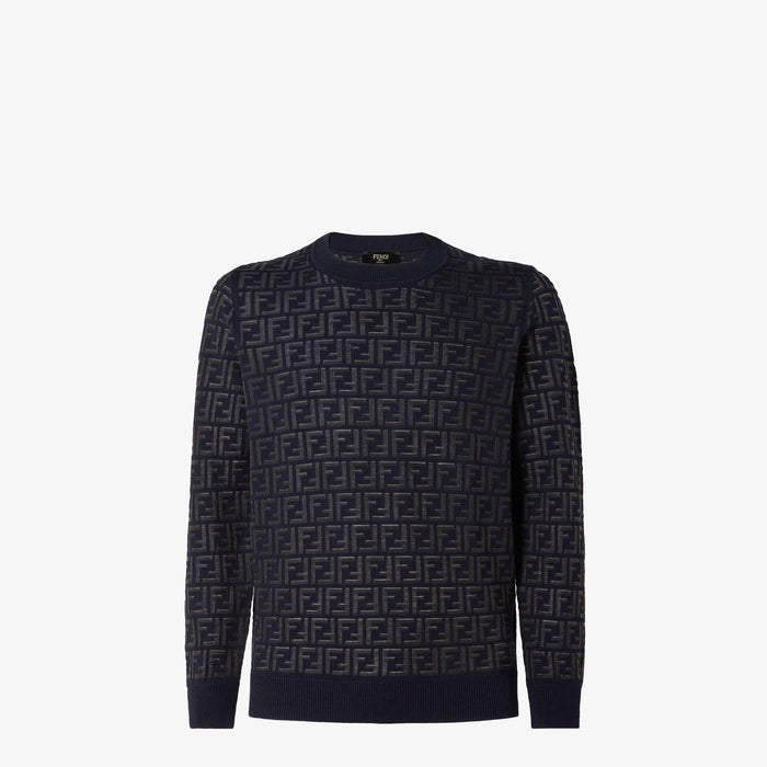Pull en laine et nylon FF bleu