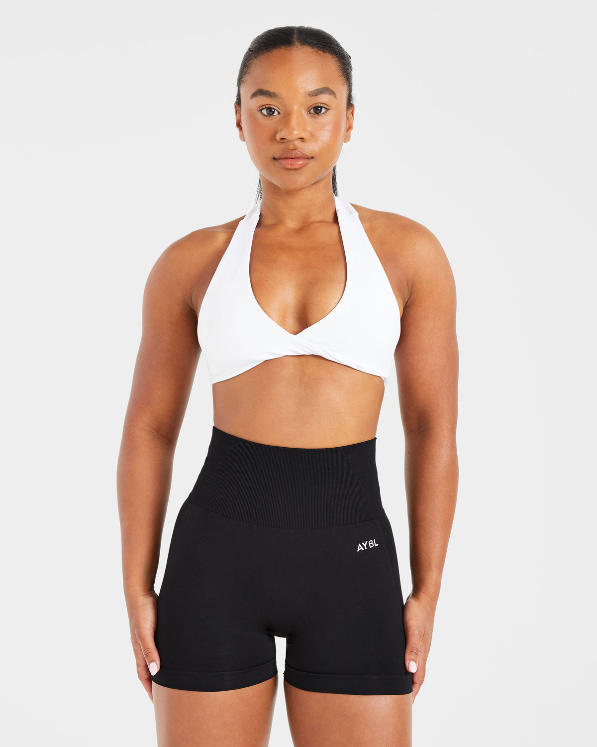 Essential Halterneck Sports Bra - Blanc