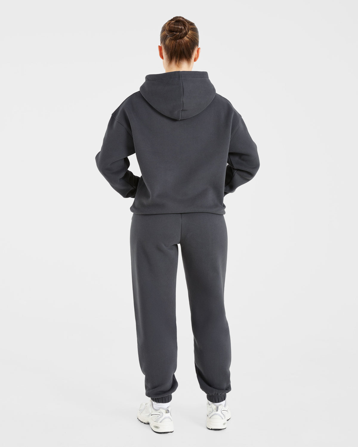 Retro Embroidered Oversized Hoodie - Charcoal