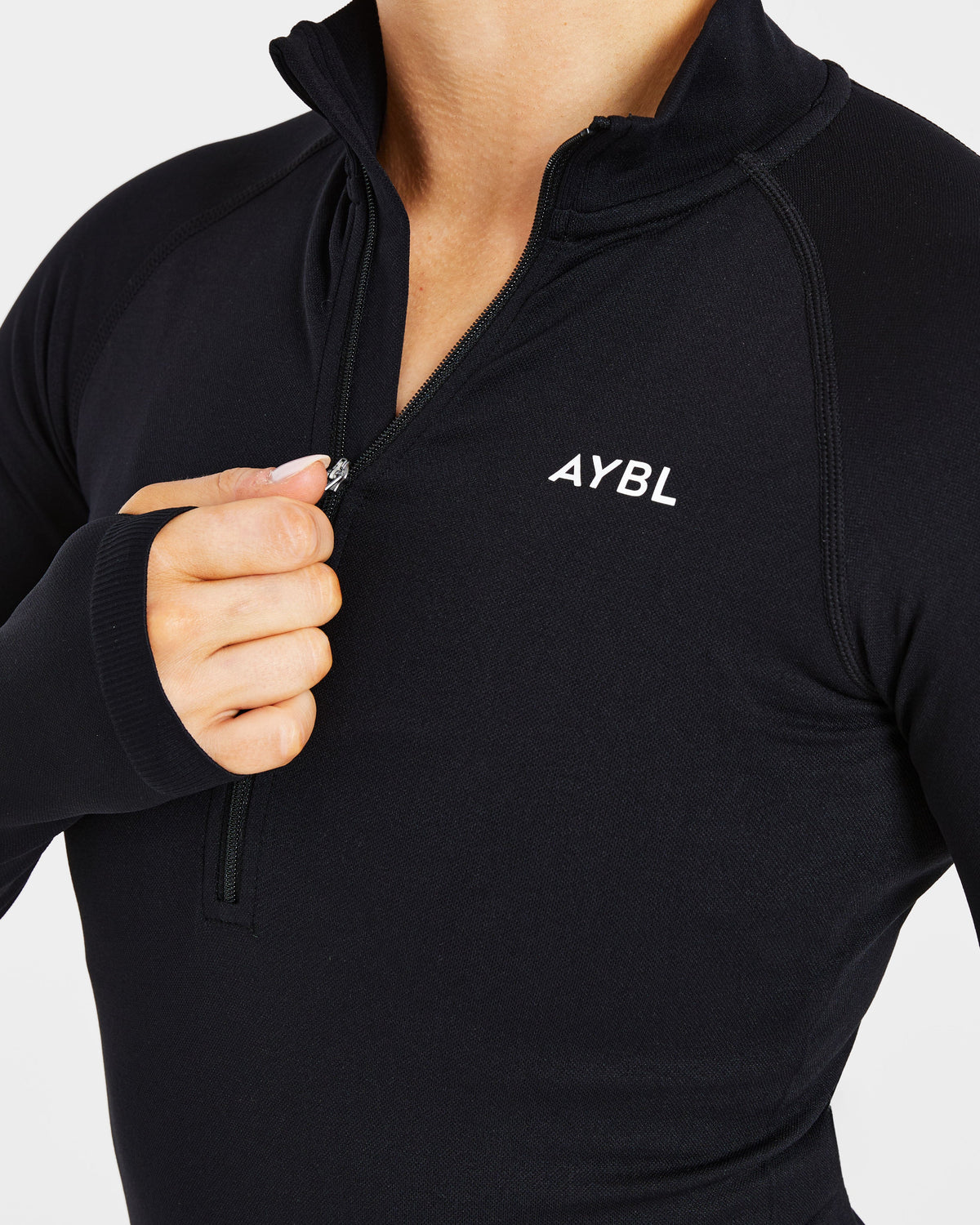 Essential Seamless 1/2 Zip Pullover - Noir