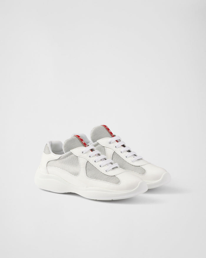 Baskets Prada America’s Cup en tissu Bike blanc