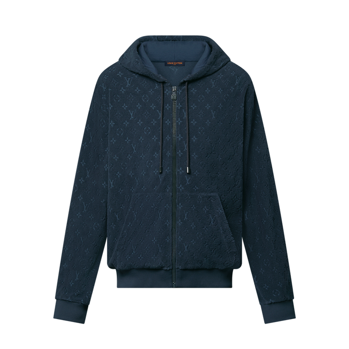 Sweat à capuche Monogram zippé en French Terry