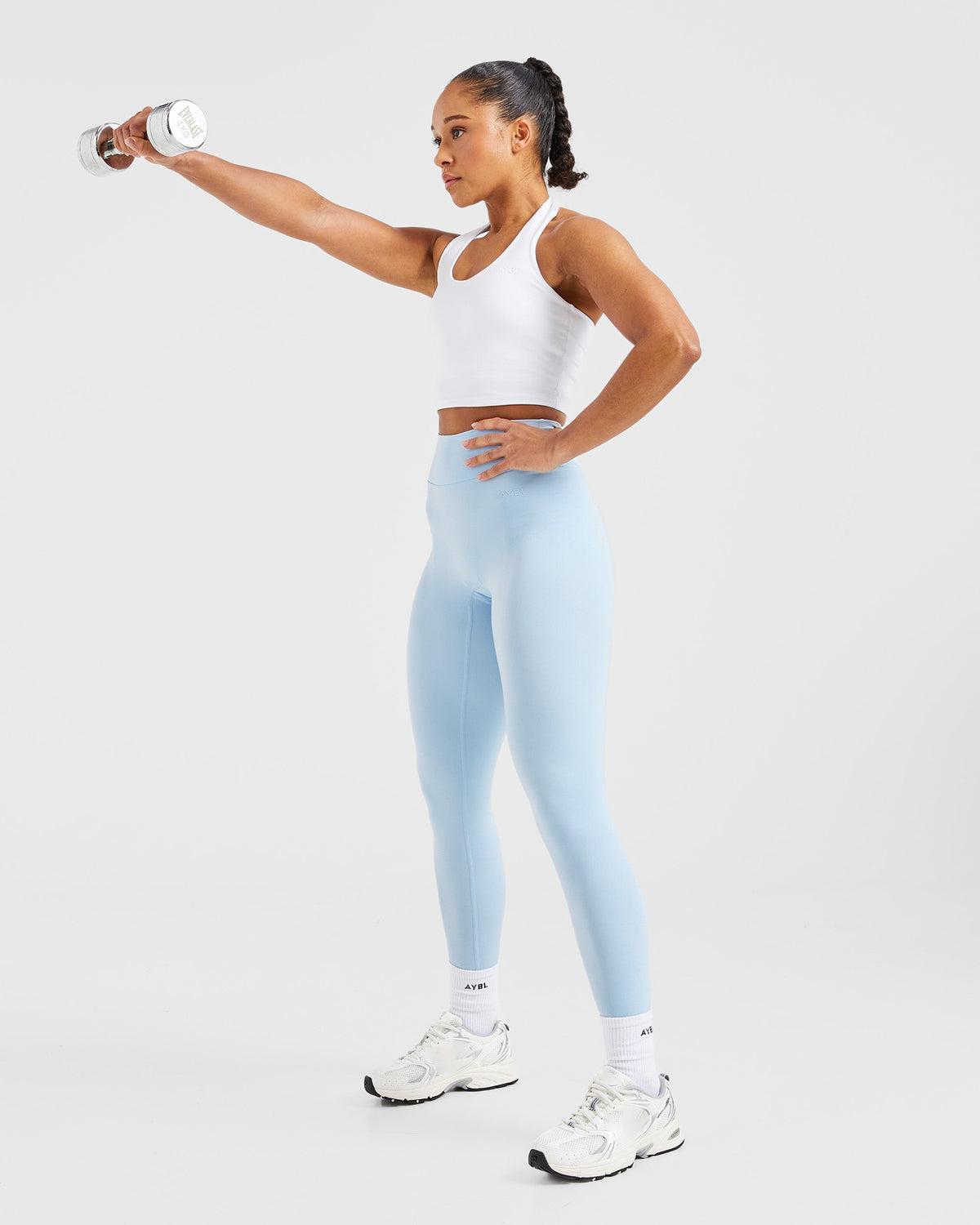 Staple Halterneck Crop Top - Blanc