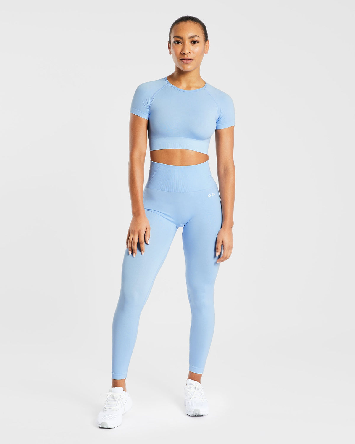 Empower Seamless Crop Top - Sky Bleu