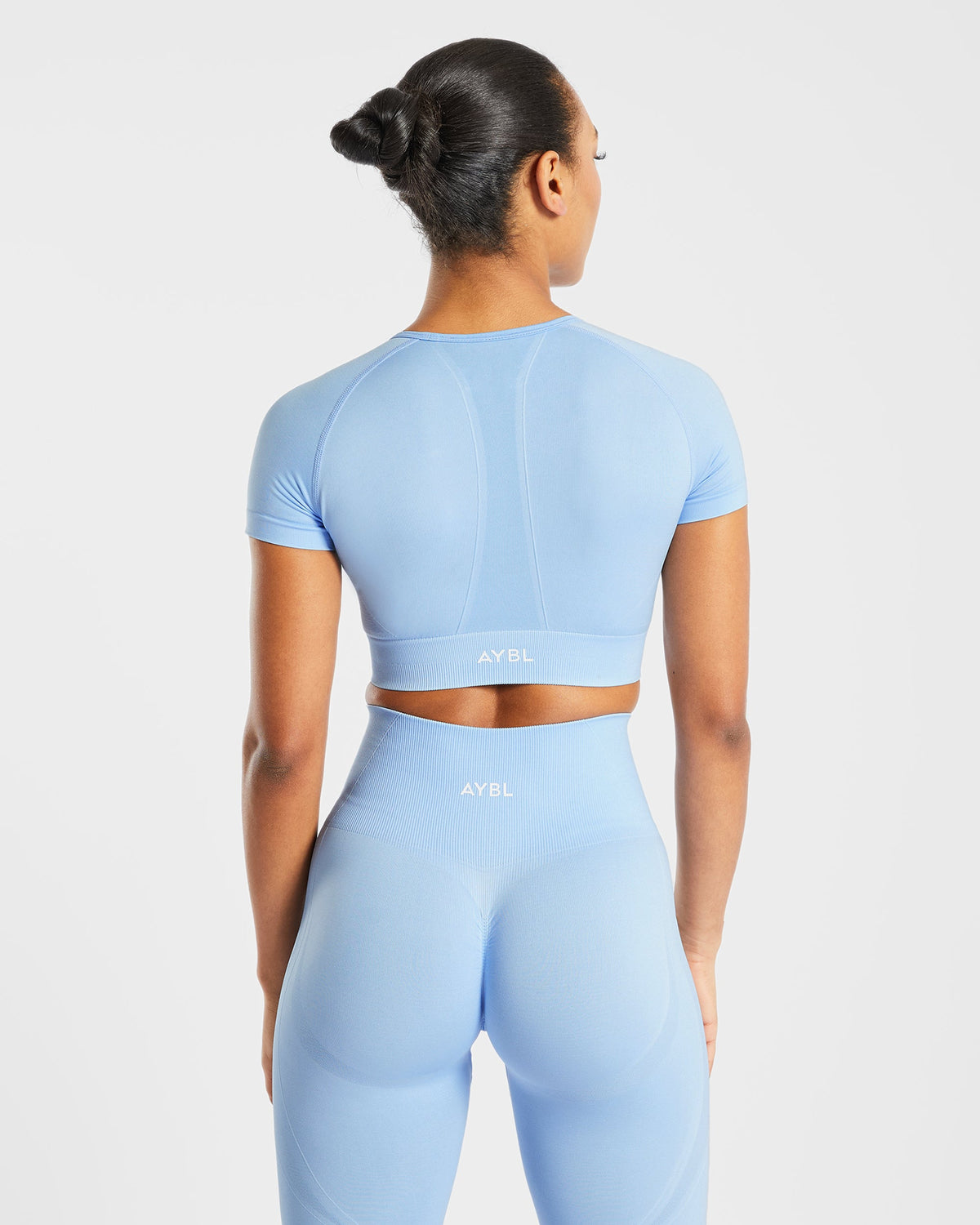 Empower Seamless Crop Top - Sky Bleu