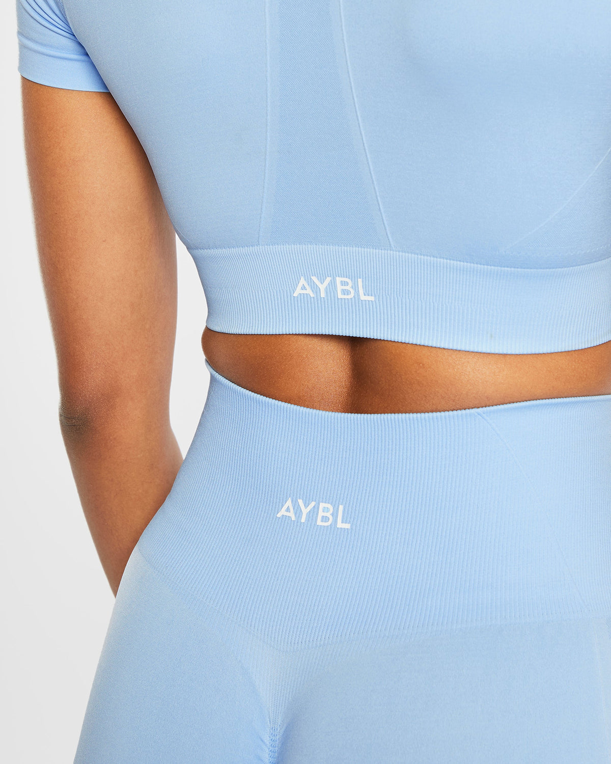 Empower Seamless Crop Top - Sky Bleu