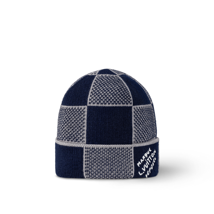 Bonnet et Écharpe Damier Heritage Bleu Marine