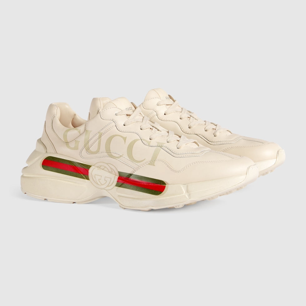 BASKETS EN CUIR RHYTON AVEC LOGO GUCCI POUR HOMME - #1