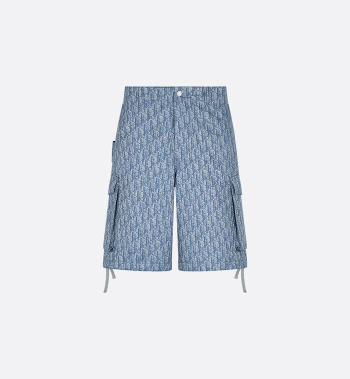 Bermuda cargo Dior Oblique
Twill de coton mélangé bleu