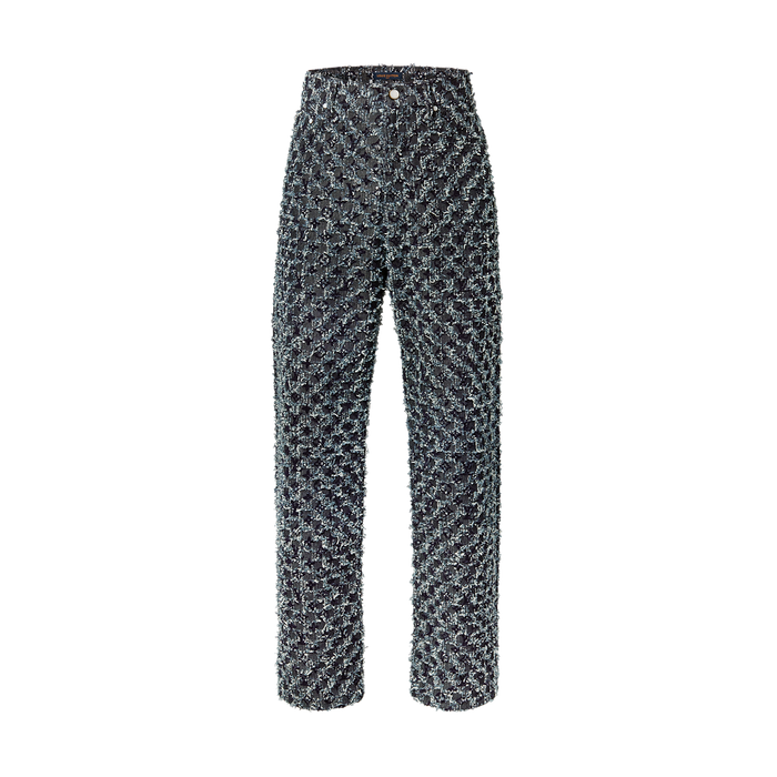 Pantalon droit à Monogram floqué en denim