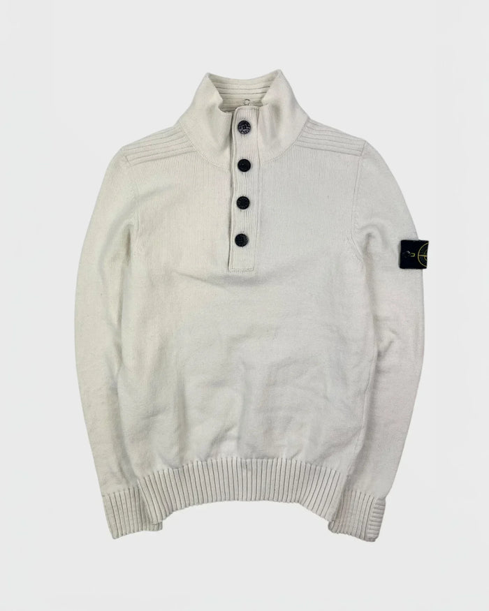 Stone Island pull half zip - Blanc